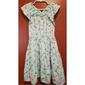 * SONOMA Blue Green Butterfly Print Racer Back Tank Dress Girls Size 6X